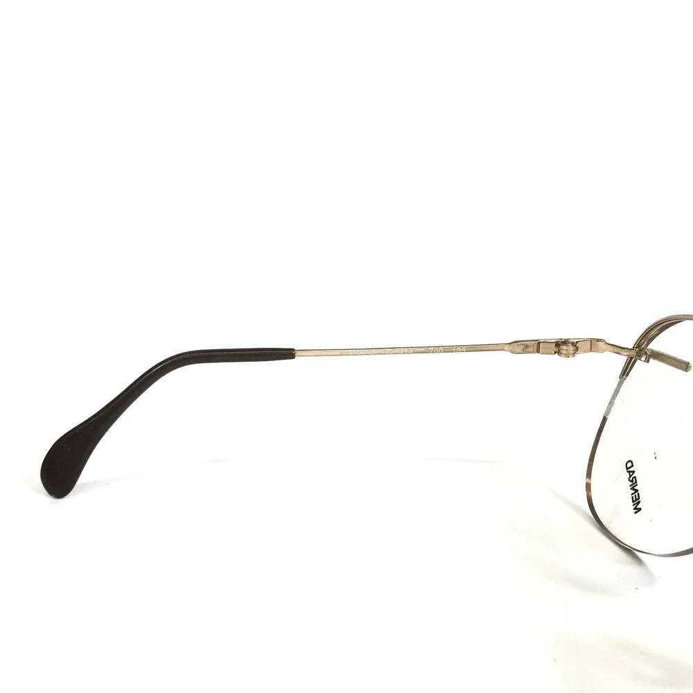 Vintage Menrad Eyeglasses Frames 414-700 Gold Aviators Round Half Rim 58-17-135